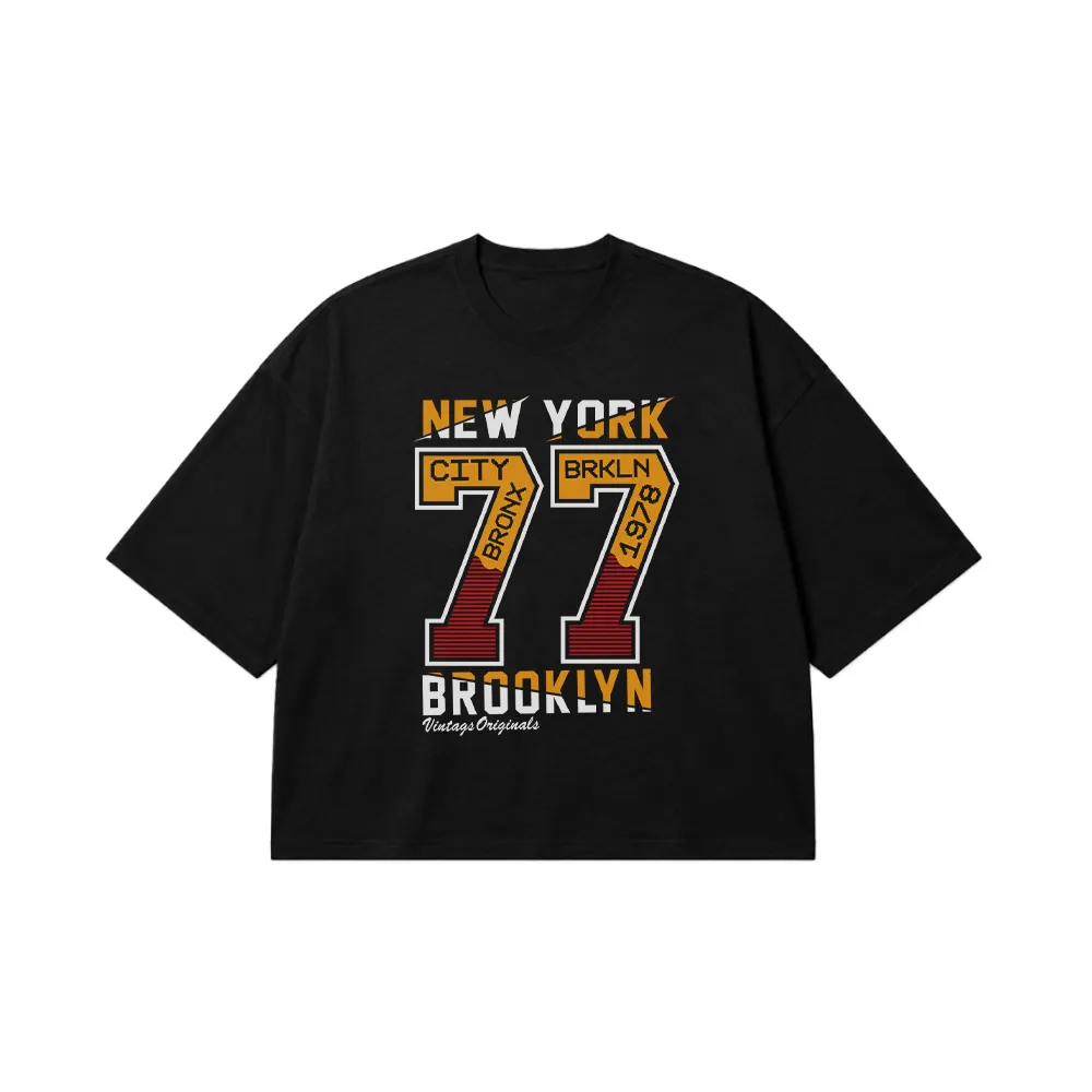 تیشرت باکسی بروکلین طرح New York 77 کد 7395