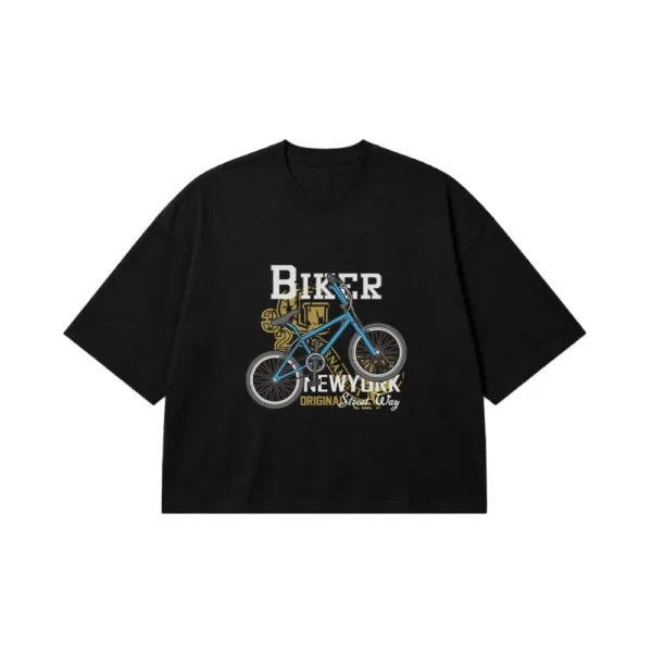 تیشرت باکسی دوچرخه‌سواری Biker New York کد 7416