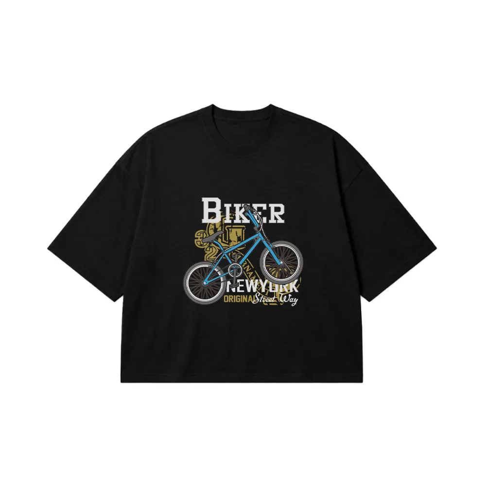 تیشرت باکسی دوچرخه‌سواری Biker New York کد 7416