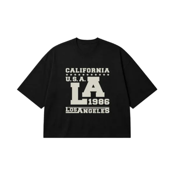 تیشرت باکسی لس‌آنجلس طرح California LA 1986 کد 7447