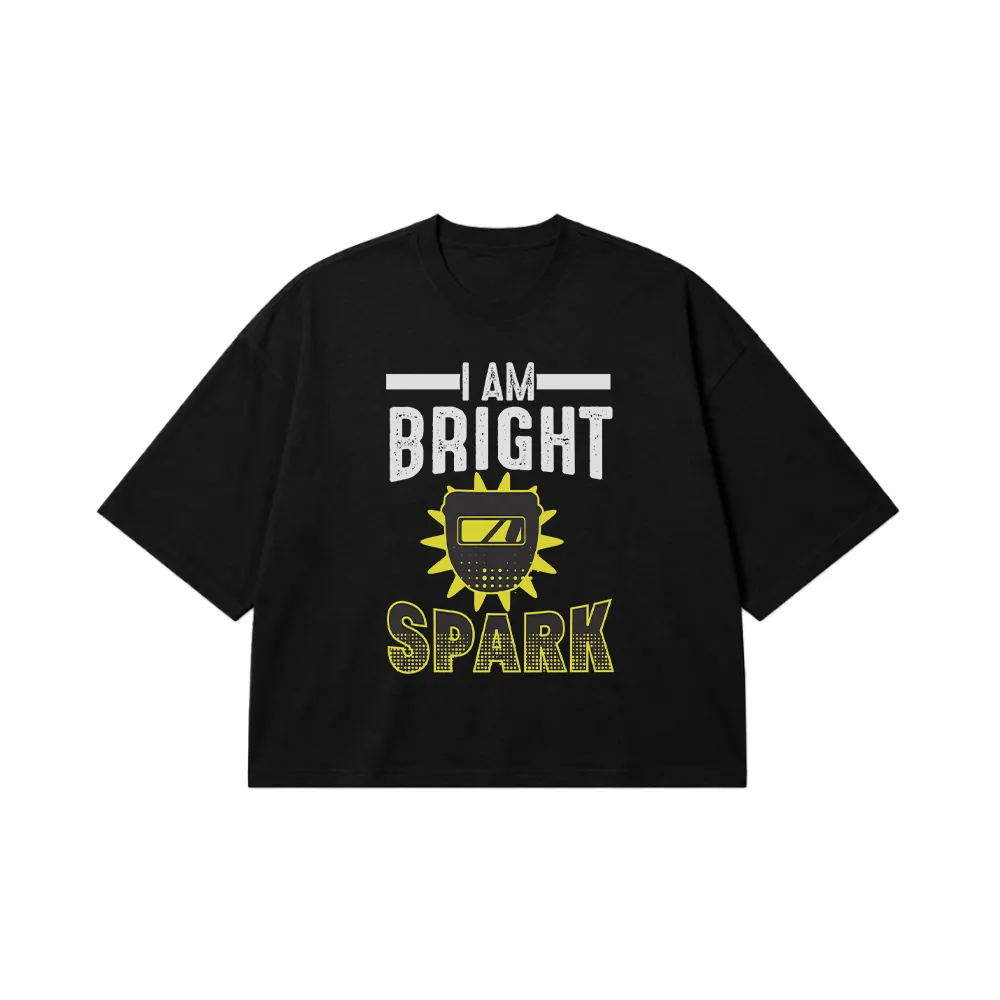 تیشرت باکسی جوشکاری طرح I Am Bright Spark کد 7453