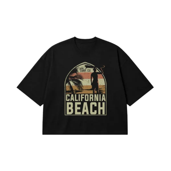 تیشرت باکسی تابستانی طرح California Beach کد 7476