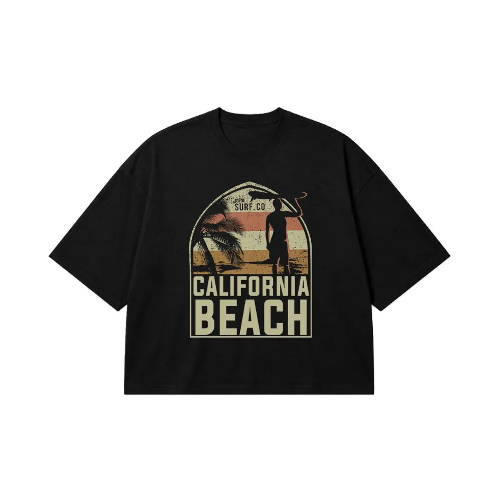 تیشرت باکسی تابستانی طرح California Beach کد 7476