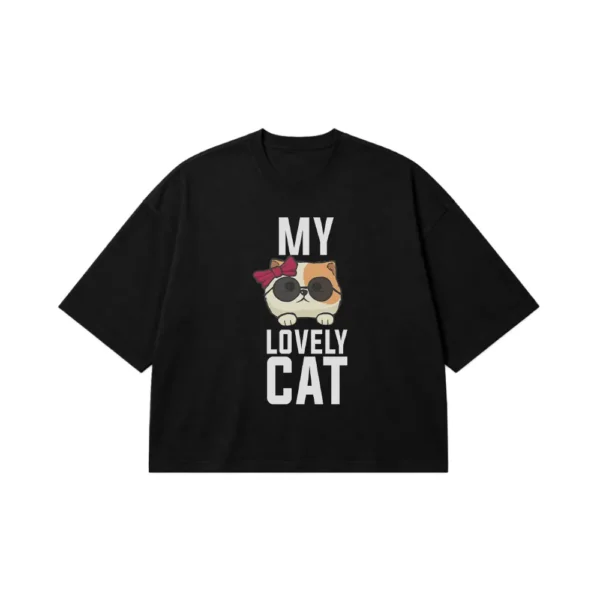 تیشرت باکسی گربه طرح My Lovely Cat کد 7497
