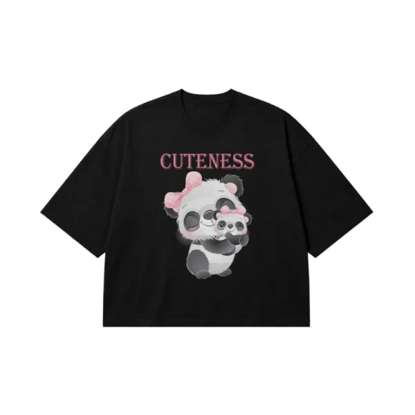 تیشرت باکسی پاندا طرح Cuteness مادر و بچه کد 7501