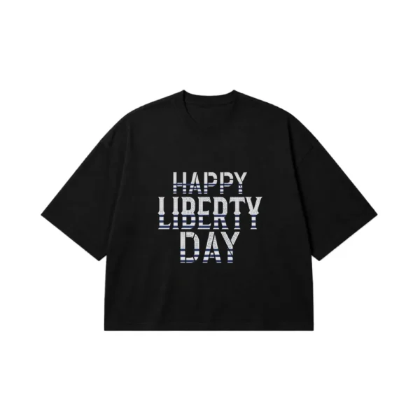 تیشرت باکسی روز آزادی طرح Happy Liberty Day کد 7569