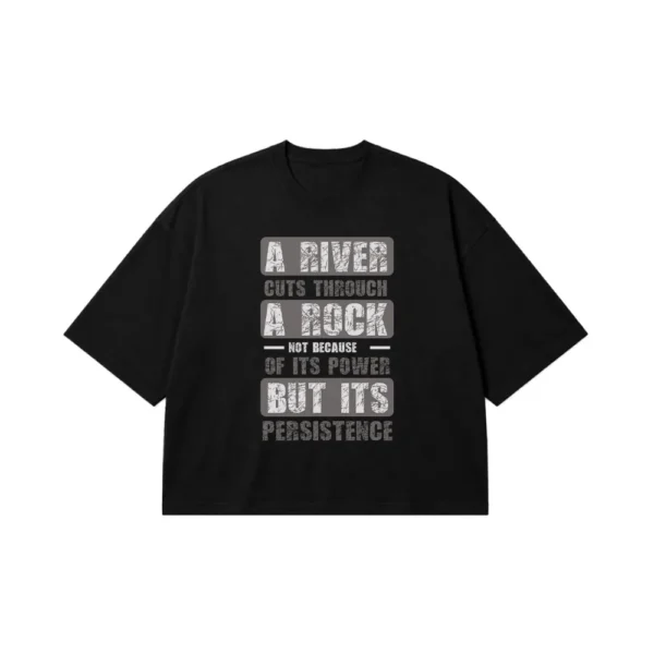 تیشرت باکسی انگیزشی طرح River Cuts Through Rock کد 7580