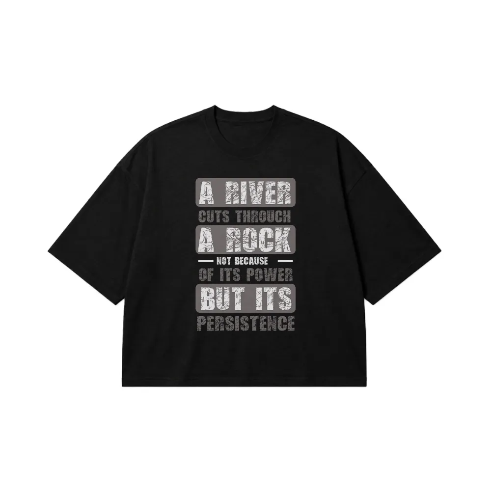 تیشرت باکسی انگیزشی طرح River Cuts Through Rock کد 7580