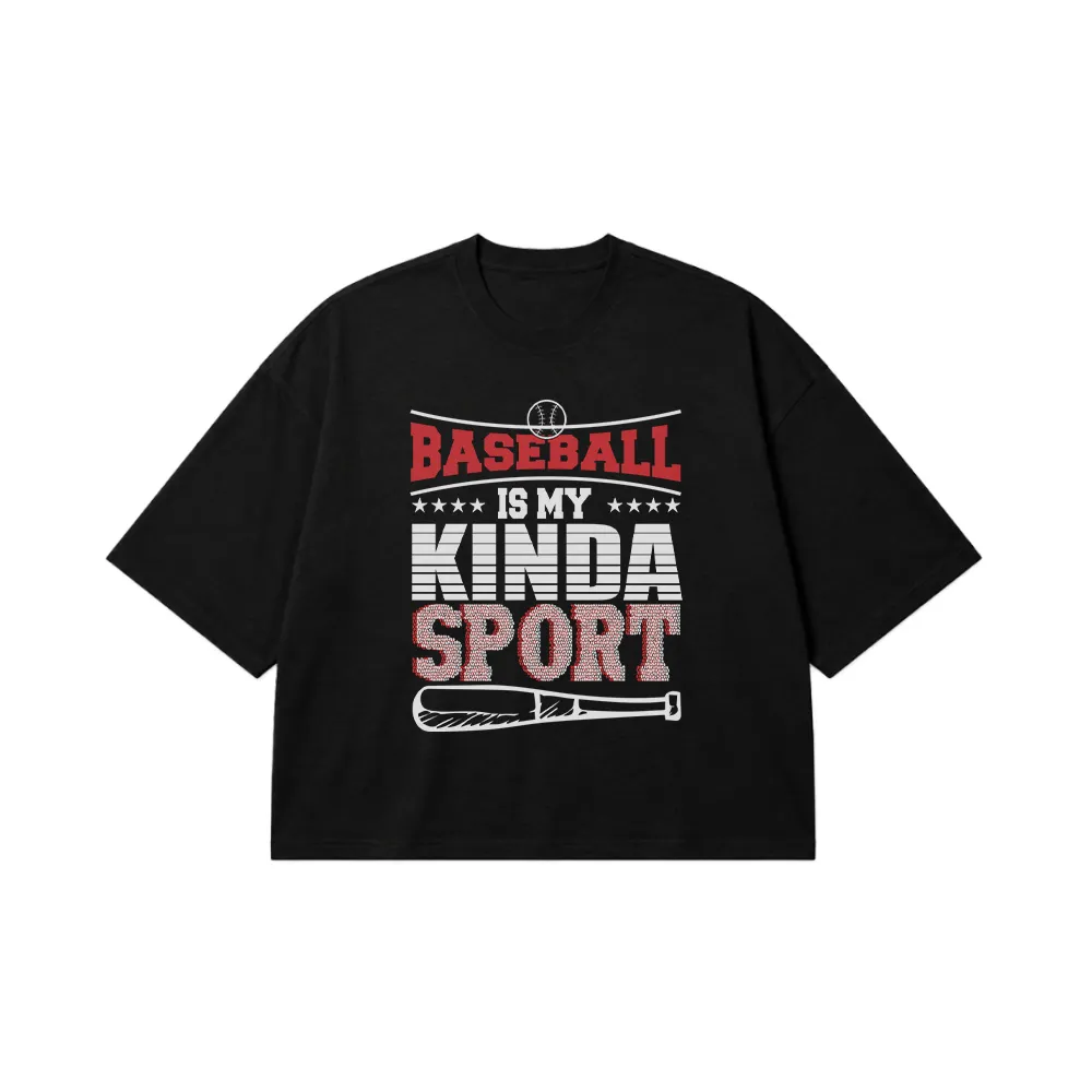 تیشرت باکسی بیسبال طرح My Kinda Sport کد 7590
