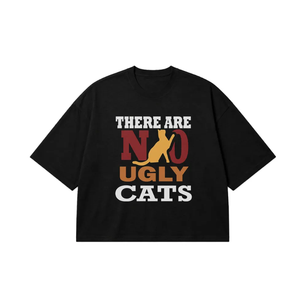 تیشرت باکسی گربه طرح No Ugly Cats کد 7591