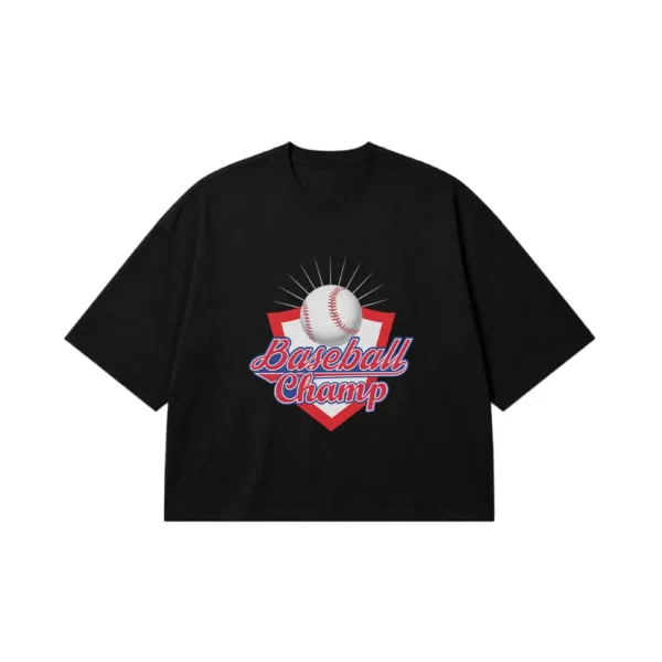 تیشرت باکسی بیسبال طرح Baseball Champ کد 7596