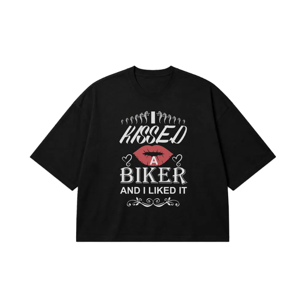 تیشرت باکسی موتورسواری طرح I Kissed A Biker کد 7606