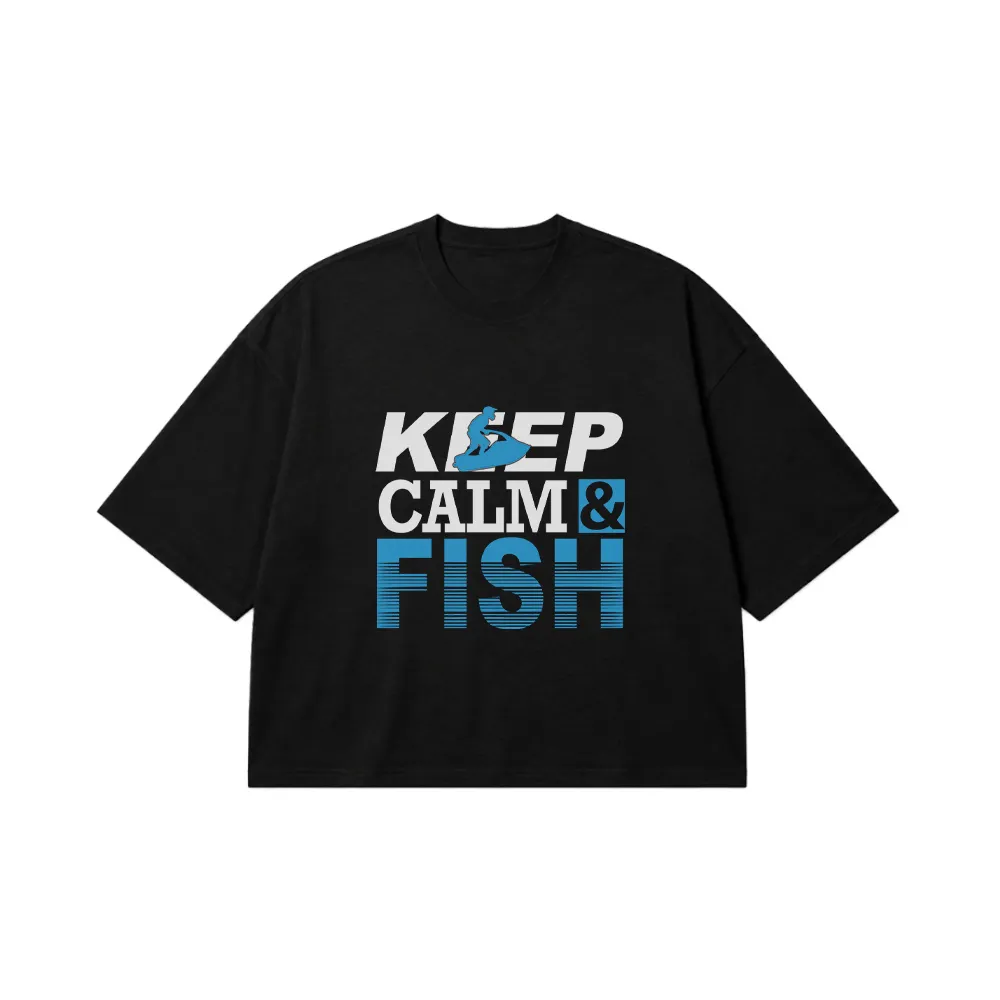 تیشرت باکسی Keep Calm and Fish کد 7620