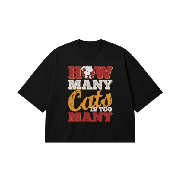 تیشرت باکسی How Many Cats Is Too Many کد 7643
