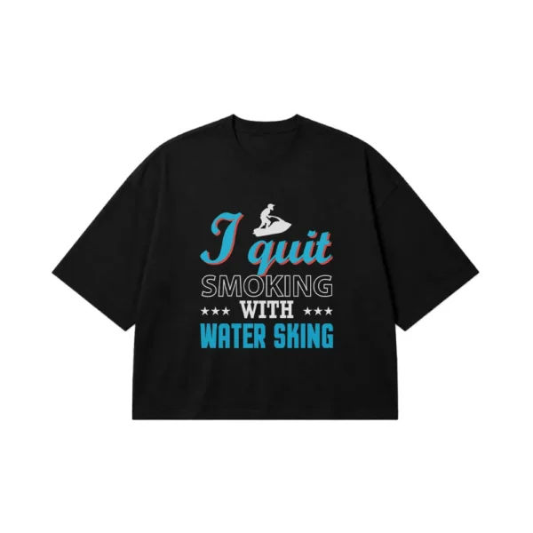 تیشرت باکسی اسکی روی آب طرح I Quit Smoking کد 7653