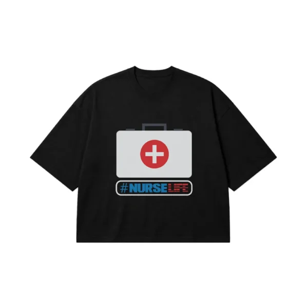 تیشرت باکسی پرستار طرح Nurse Life کد 7664