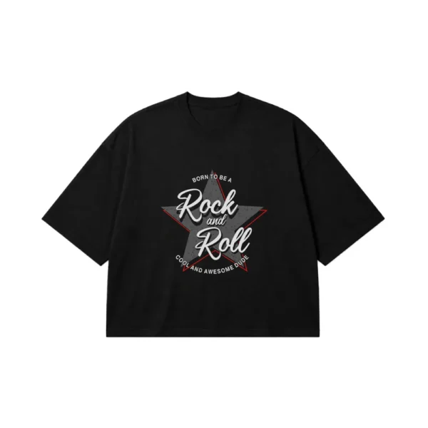 تیشرت باکسی موسیقی طرح Rock And Roll کد 7672