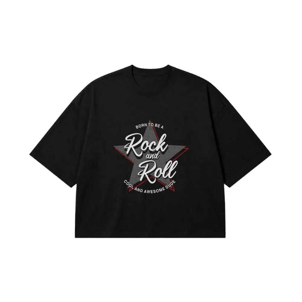 تیشرت باکسی موسیقی طرح Rock And Roll کد 7672