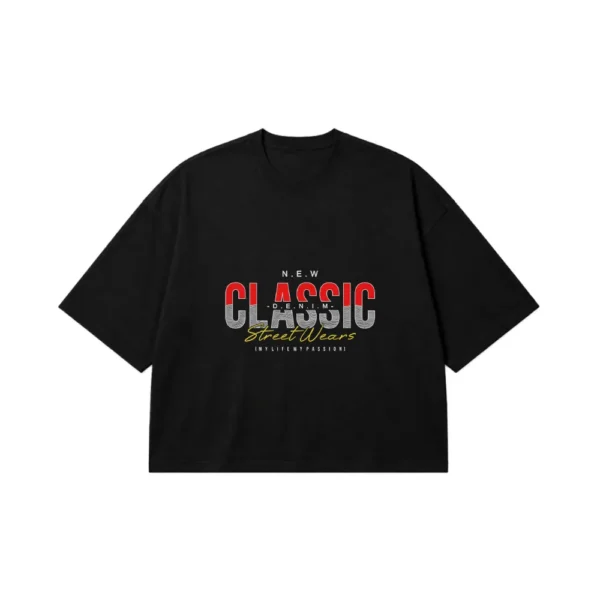 تیشرت باکسی استریت‌ویر طرح Classic Denim کد 7682