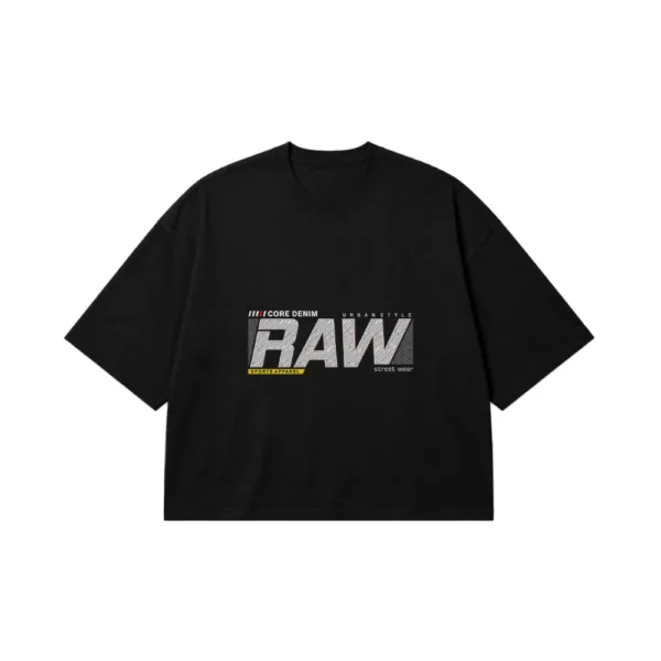 تیشرت باکسی استریت‌ویر طرح Raw Denim کد 7683