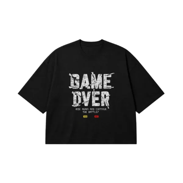 تیشرت باکسی گیمینگ طرح Game Over کد 7686
