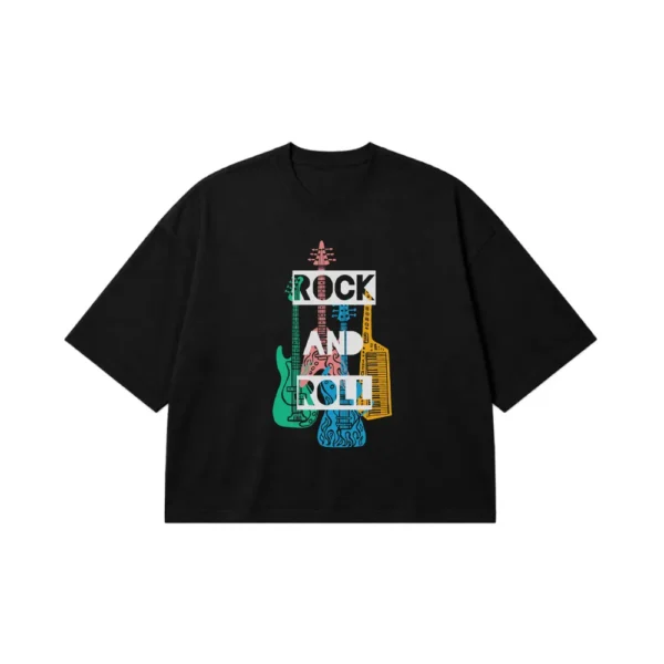 تیشرت باکسی موسیقی طرح Rock And Roll کد 7688