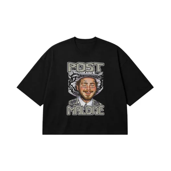 تیشرت باکسی پست مالون طرح پرتره (Post Malone) کد 769