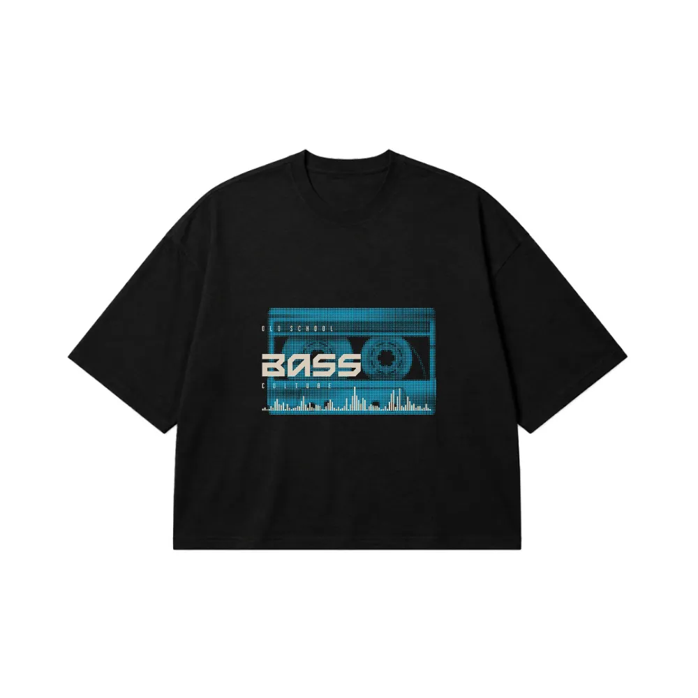 تیشرت باکسی موسیقی طرح نوار کاست Bass کد 7692