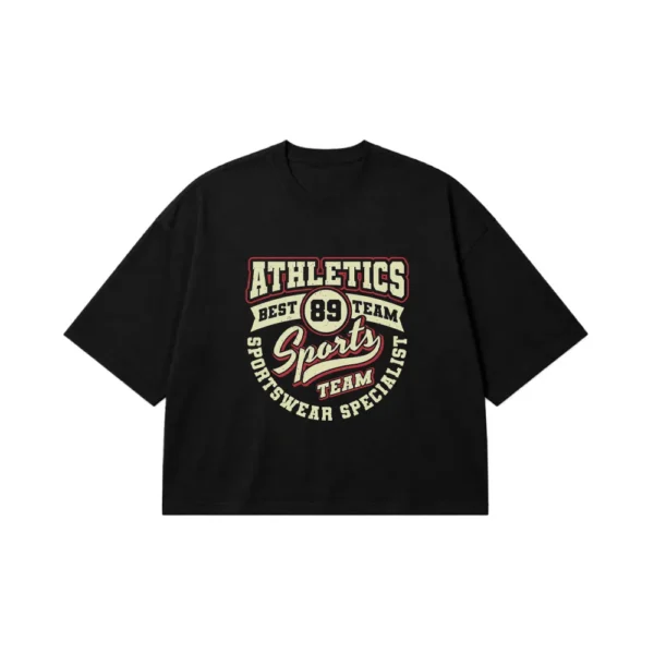 تیشرت باکسی ورزشی طرح Athletics Sports Team کد 8019