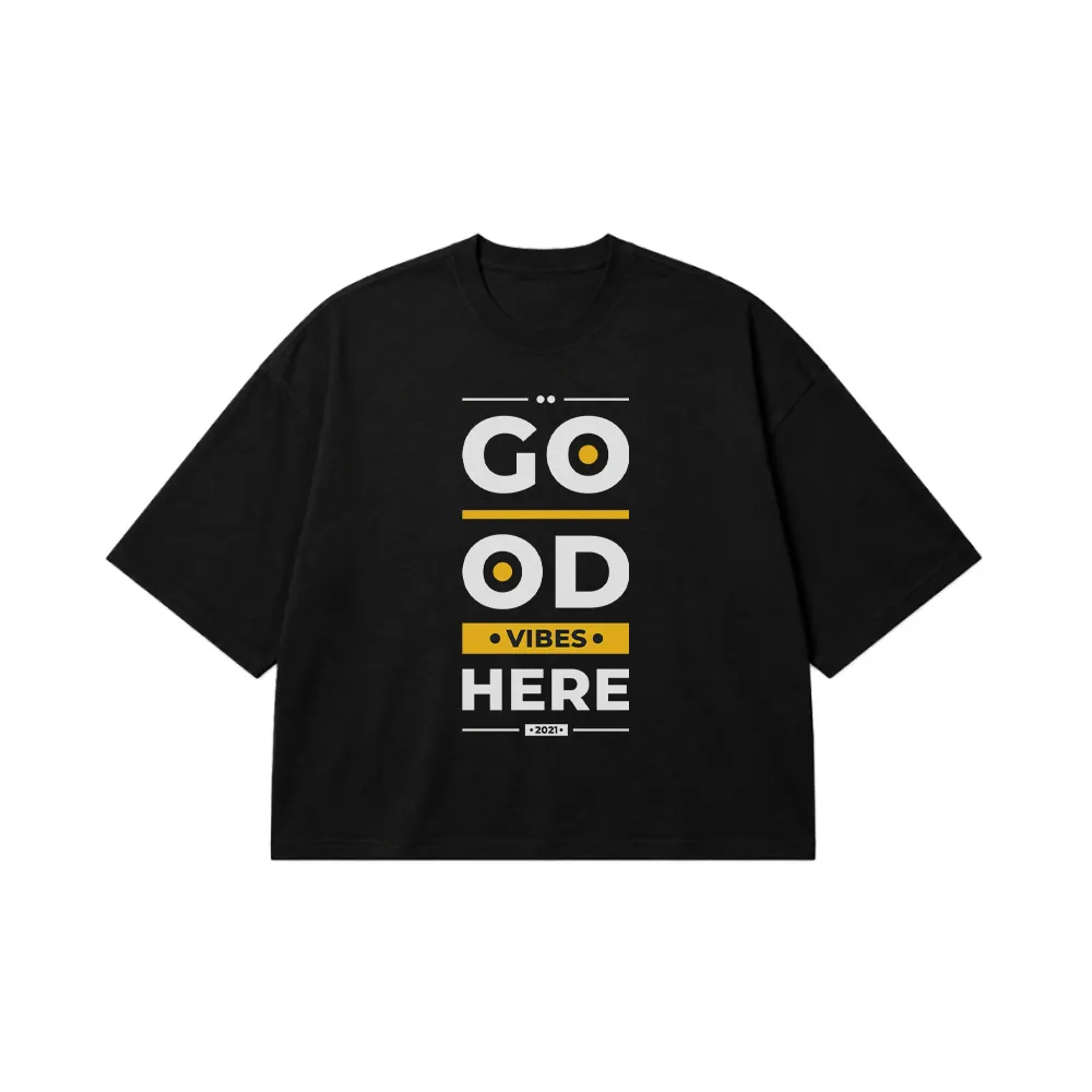 تیشرت باکسی حال خوب طرح Good Vibes Here کد 8027