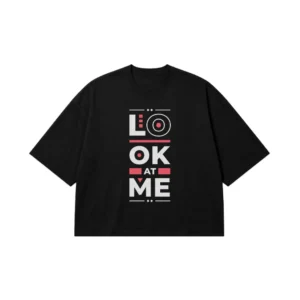 تیشرت باکسی نوشته Look at Me کد 8041