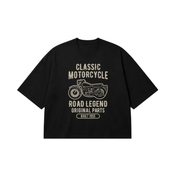 تیشرت باکسی موتورسواری طرح Classic Motorcycle کد 8050