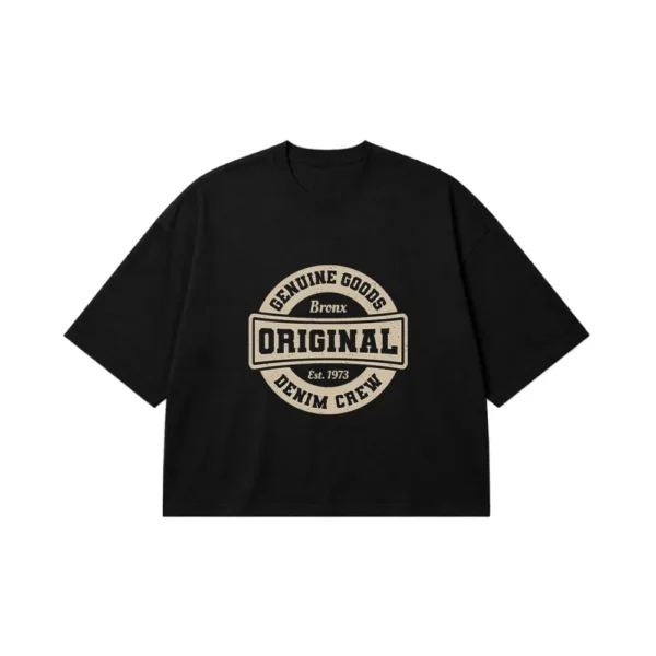 تیشرت باکسی برانکس طرح Original Denim Crew کد 8078