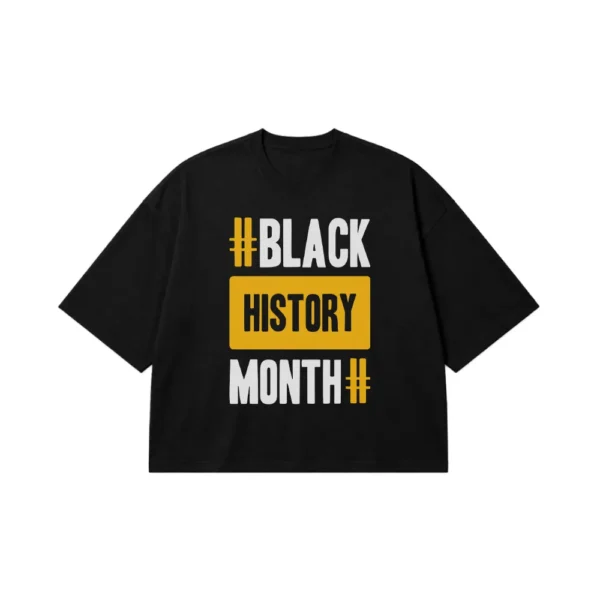 تیشرت باکسی نوشته Black History Month کد 8092