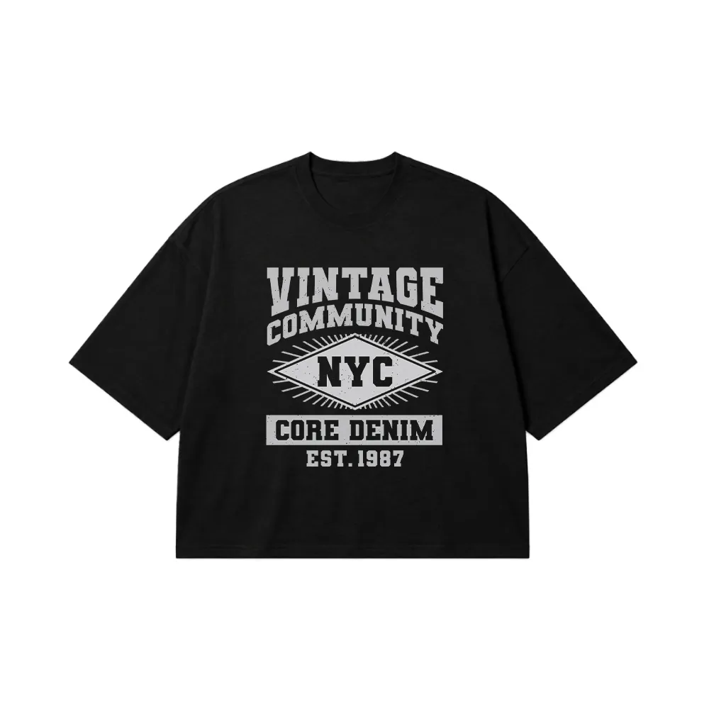 تیشرت باکسی استریت‌ویر طرح Vintage Community NYC کد 8099