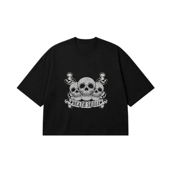 تیشرت باکسی جمجمه طرح Death Skull کد 8111