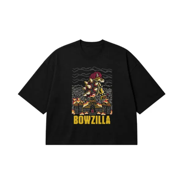 تیشرت باکسی سوپر ماریو طرح Bowzilla کد 818