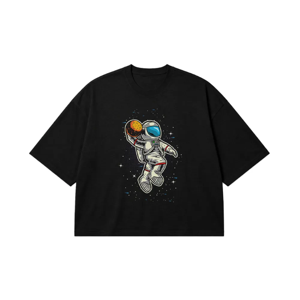 تیشرت باکسی فضانورد بسکتبال طرح Space Dunk کد 8255