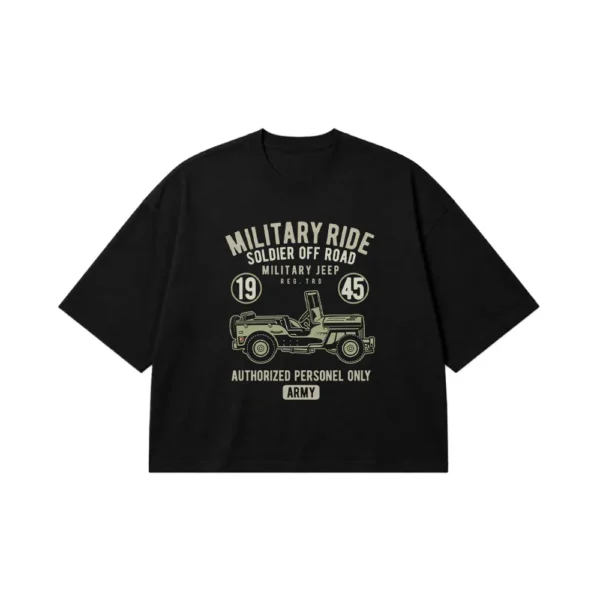 تیشرت باکسی ماشین نظامی طرح Military Ride کد 8282