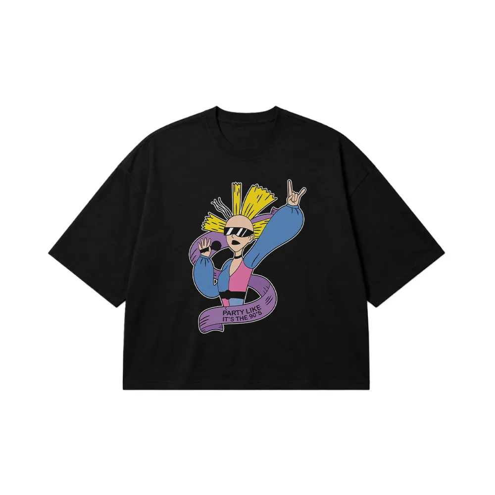 تیشرت باکسی رترو طرح Party Like It’s The 90s کد 8408