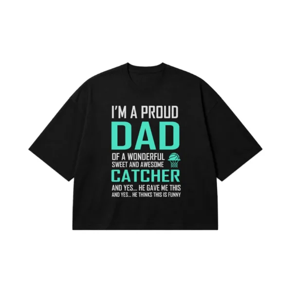 تیشرت باکسی پدر بسکتبالی طرح Proud Dad کد 8492