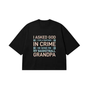 تیشرت باکسی بسکتبال طرح Basketball Grandpa کد 8512