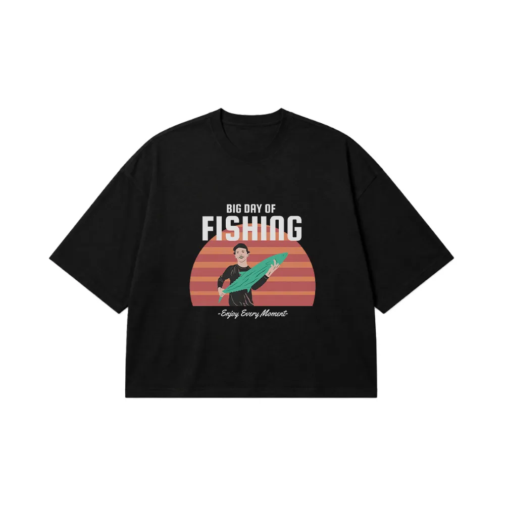 تیشرت باکسی ماهیگیری طرح Big Day Of Fishing کد 8526