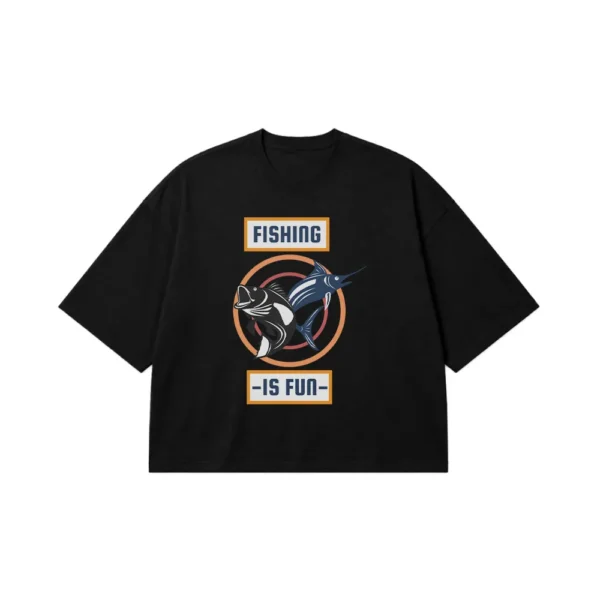 تیشرت باکسی ماهیگیری طرح Fishing Is Fun کد 8587