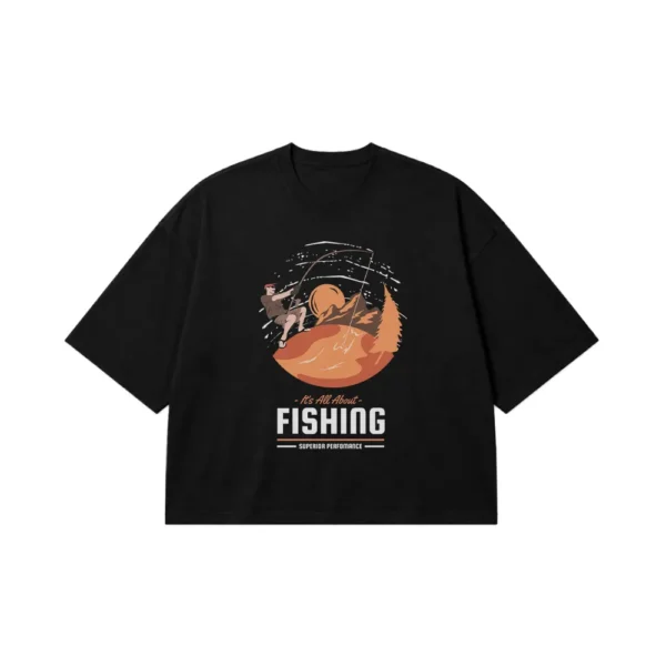 تیشرت باکسی ماهیگیری طرح It's All About Fishing کد 8598