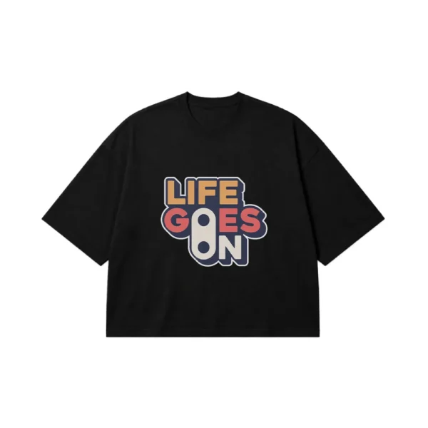 تیشرت باکسی تایپوگرافی Life Goes On کد 878