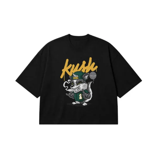 تیشرت باکسی سگ با پیراهن شماره ۰۹ و نوشته Kush Ville کد 897