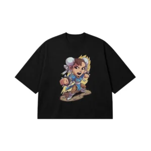 تیشرت باکسی استریت فایتر طرح چون لی (Chun-Li) کد 898