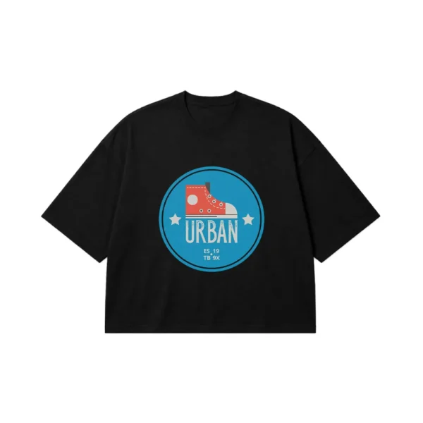 تیشرت باکسی کتانی وینتیج طرح Urban کد 9005