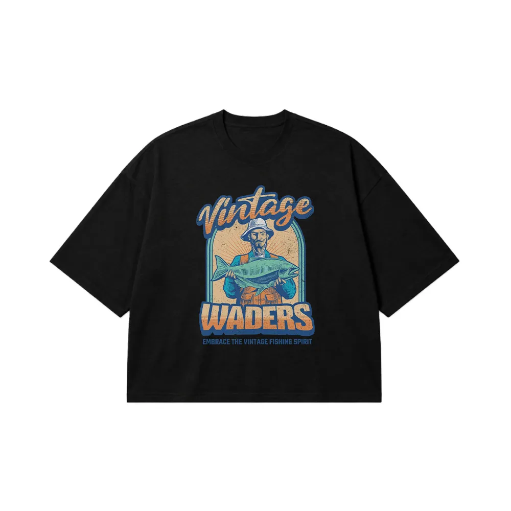 تیشرت باکسی ماهیگیری وینتیج طرح Vintage Waders کد 902